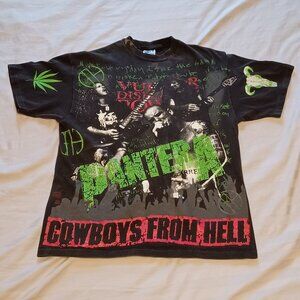 Vintage 1992 Hanes Beefy Pantera Cowboys from Hell AOP T-Shirt Adult L